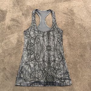 Lululemon Cool Racerback gray abstract tank S